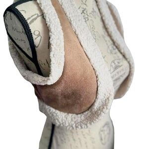 Tan and Cream Shearling Vest